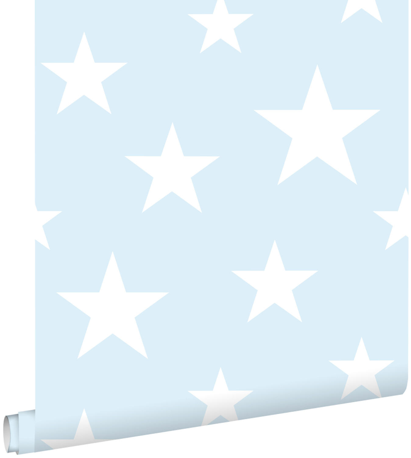 TAPETE große und kleine Sterne 53 cm x 10.05 m - Blau, Papier (53/0.1cm) - ESTAhome