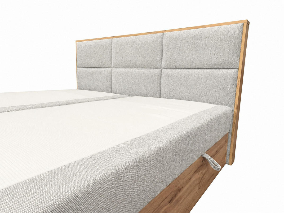 BOXSPRINGBETT Loly 180x200 cm H4 Taschenfederkern Hellgrau - Hellgrau, Textil (180/200cm) - KS Home Concept