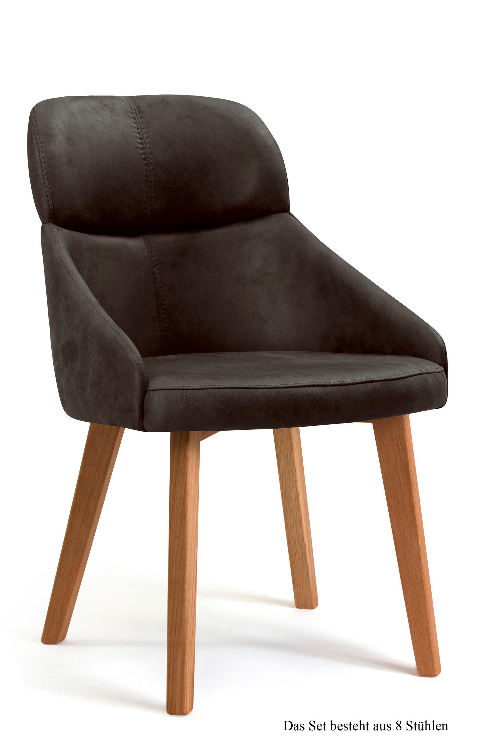 ESSZIMMERSTUHL (8er-Set) Dasya 52x82x63 Eiche geölt/Espresso - Eichefarben/Dunkelbraun, Kunststoff (63/82/52cm) - 58aufmkessel