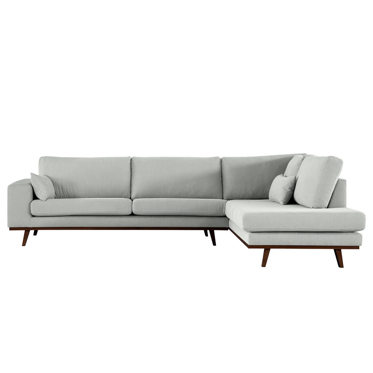 ECKSOFA mit Ottomane - Buchefarben/Grau, Textil (287/219cm) - home24