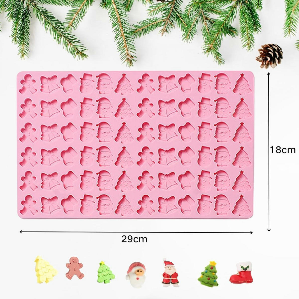 SILIKONFORM Weihnachts-Motive - Rosa, Kunststoff