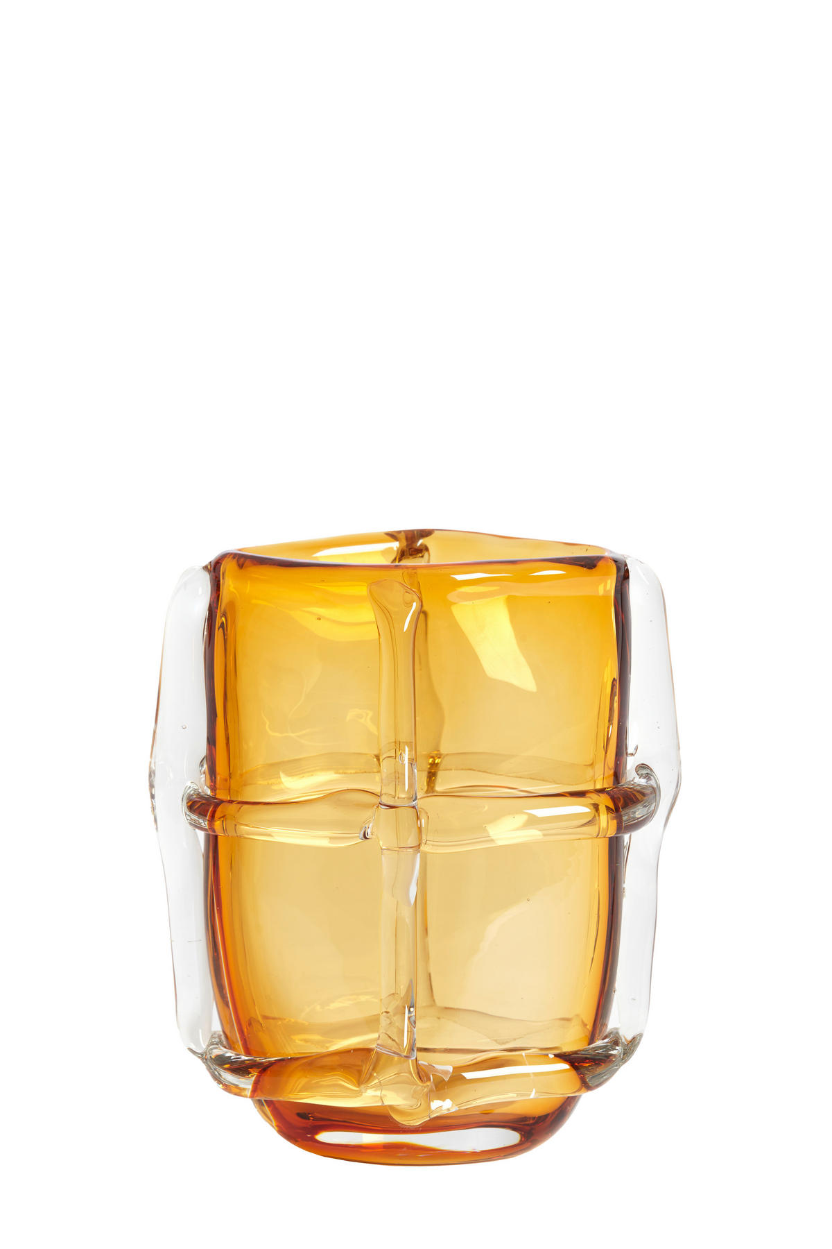 VAZE Ashoro Orange 19/14/22 cm - Orange, Glas (22cm) - Light & Living