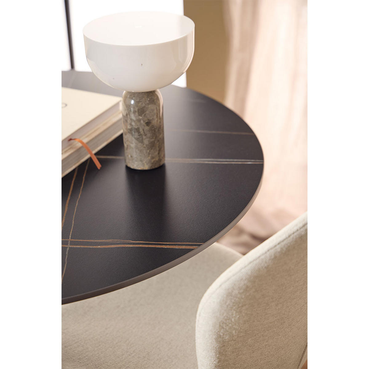 ESSTISCH, Malta, Schwarz, Metall / Keramik, 90 x 90 x 75 cm - Schwarz, Metall (90/90/75cm) - ebuy24