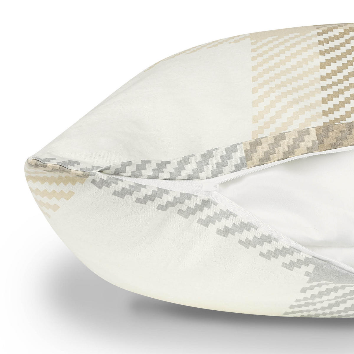 BETTWÄSCHE Mira Biber 135x200cm Beige 4tlg - Beige, Textil (135/200cm)