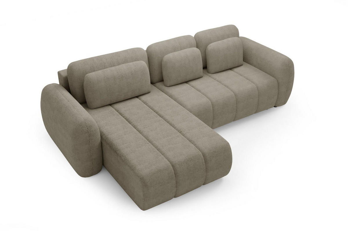 ECKSOFA Caria Mit Schlaffunktion - Beige, Holzwerkstoff/Textil (304/190cm) - Fun Möbel