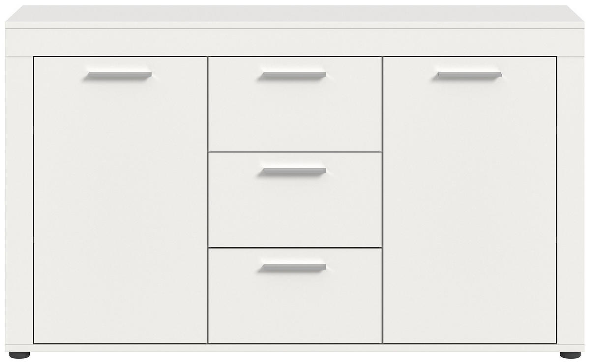 SIDEBOARD JAM (B/H/T: ca. 125/80/35 cm) in weiß/weiß - Weiß, Holzwerkstoff (125/80/35cm)