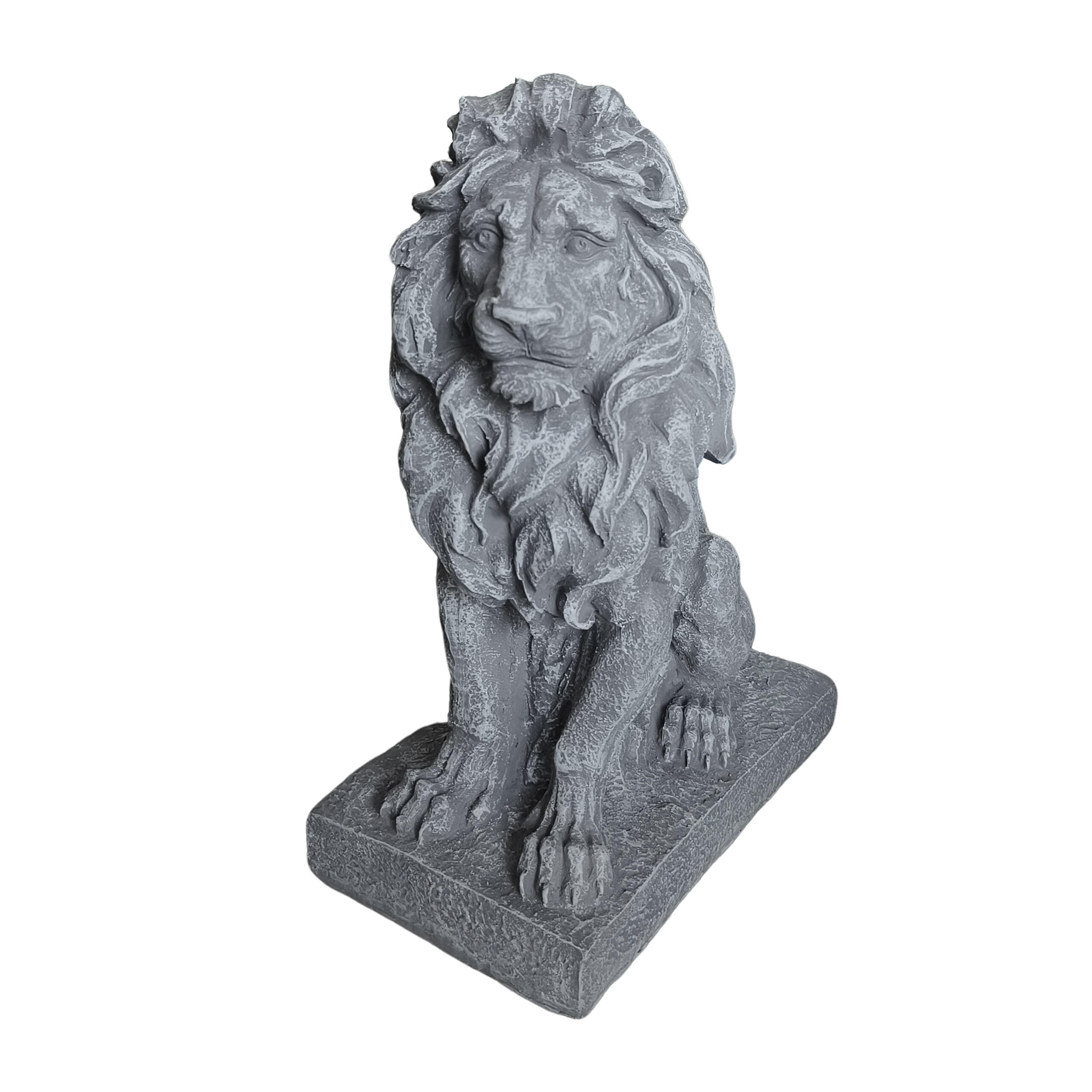 STATUETĂ Gri leu policeramică rezistentă la intemperii 38 cm