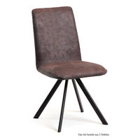ESSZIMMERSTUHL (2er-Set) Datja 47x92x60 Schwarz/Braun - Schwarz/Braun, Kunststoff (60/92/47cm) - 58aufmkessel