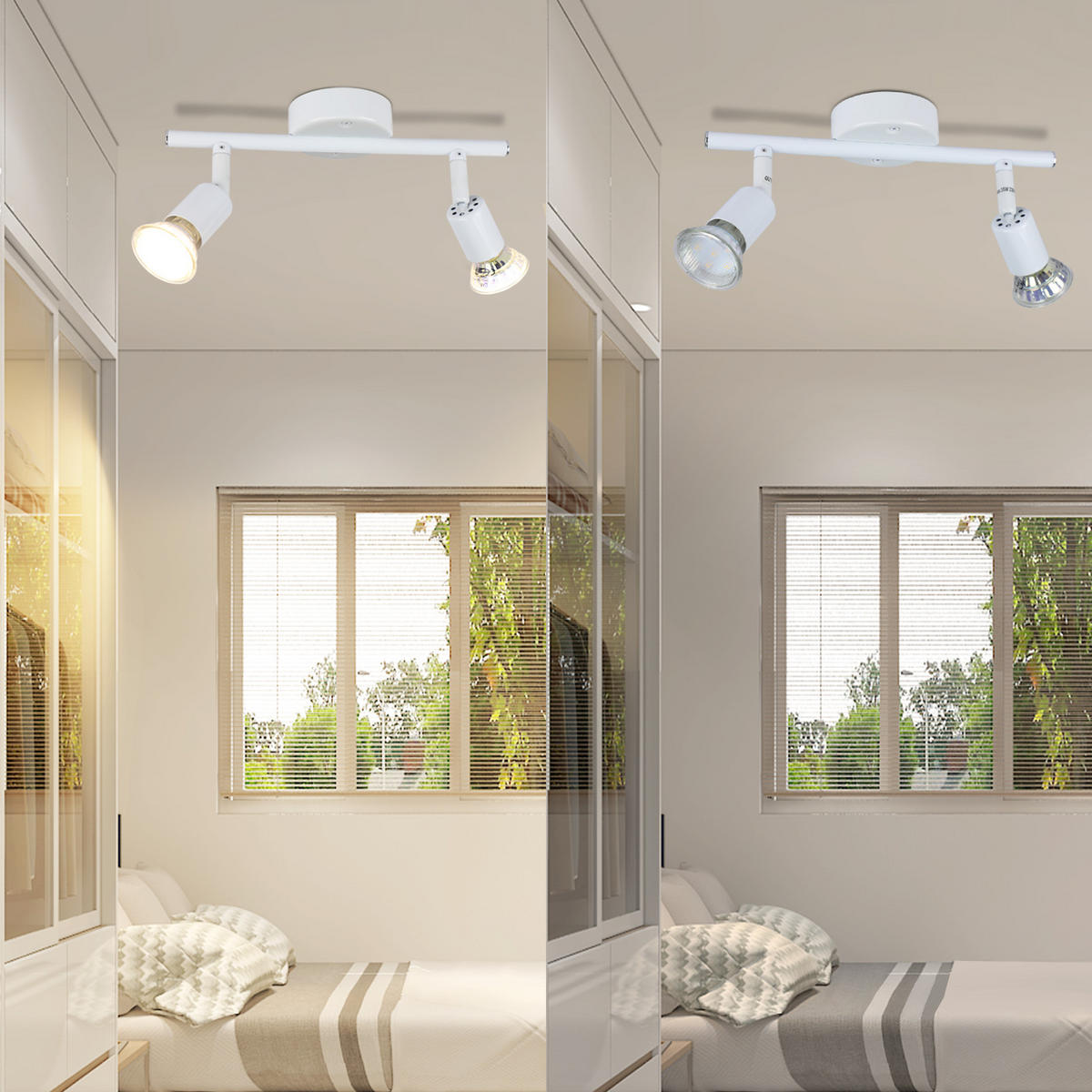 DECKENSTRAHLER Leuchtram 15/8/26 cm - Weiß, Metall (26/15/8cm) - ZMH