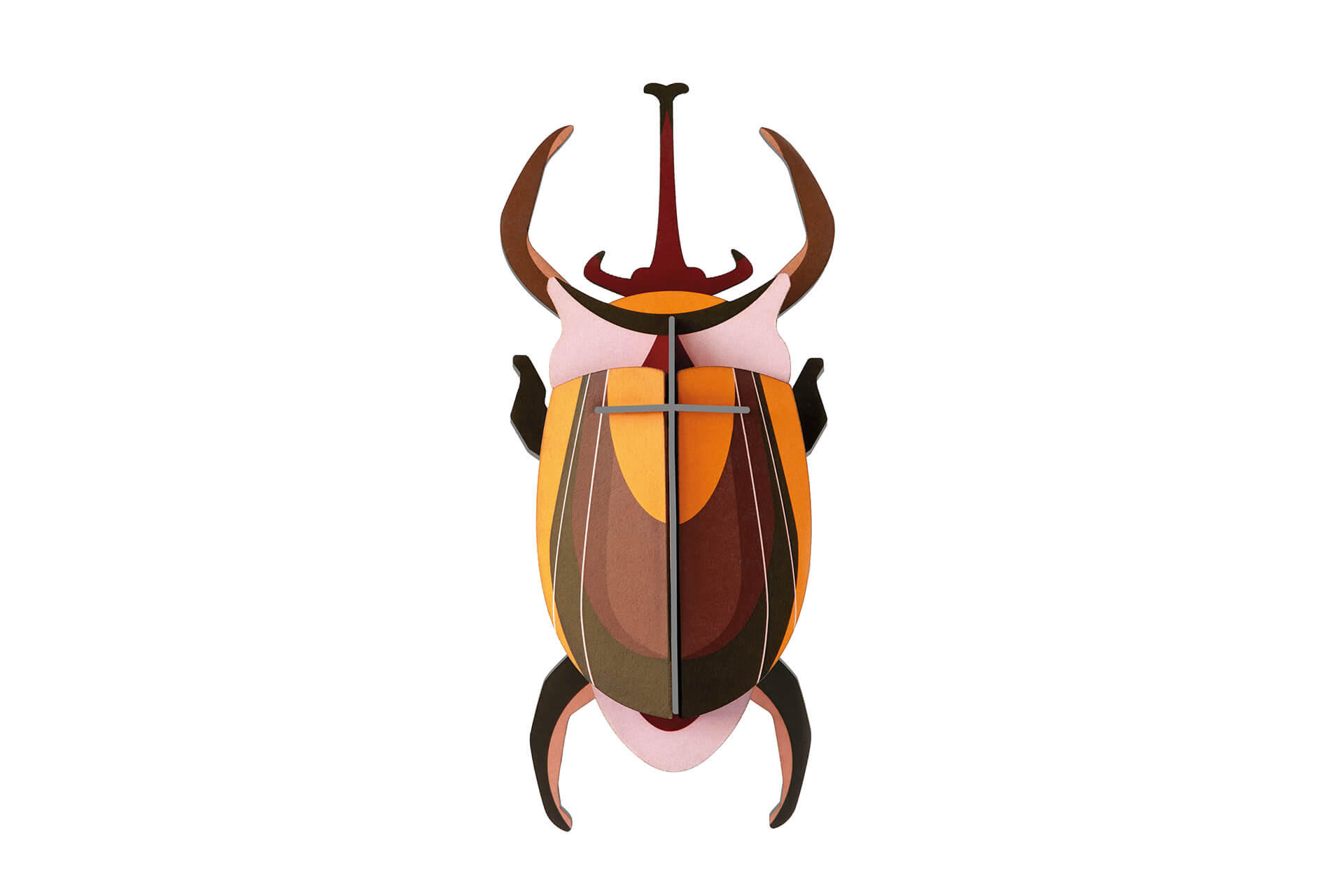 WANDDEKO Elefantenkäfer 8/5.5 cm - Braun/Orange, Wellpappe (8/5.5/18cm) - KUNSTLOFT