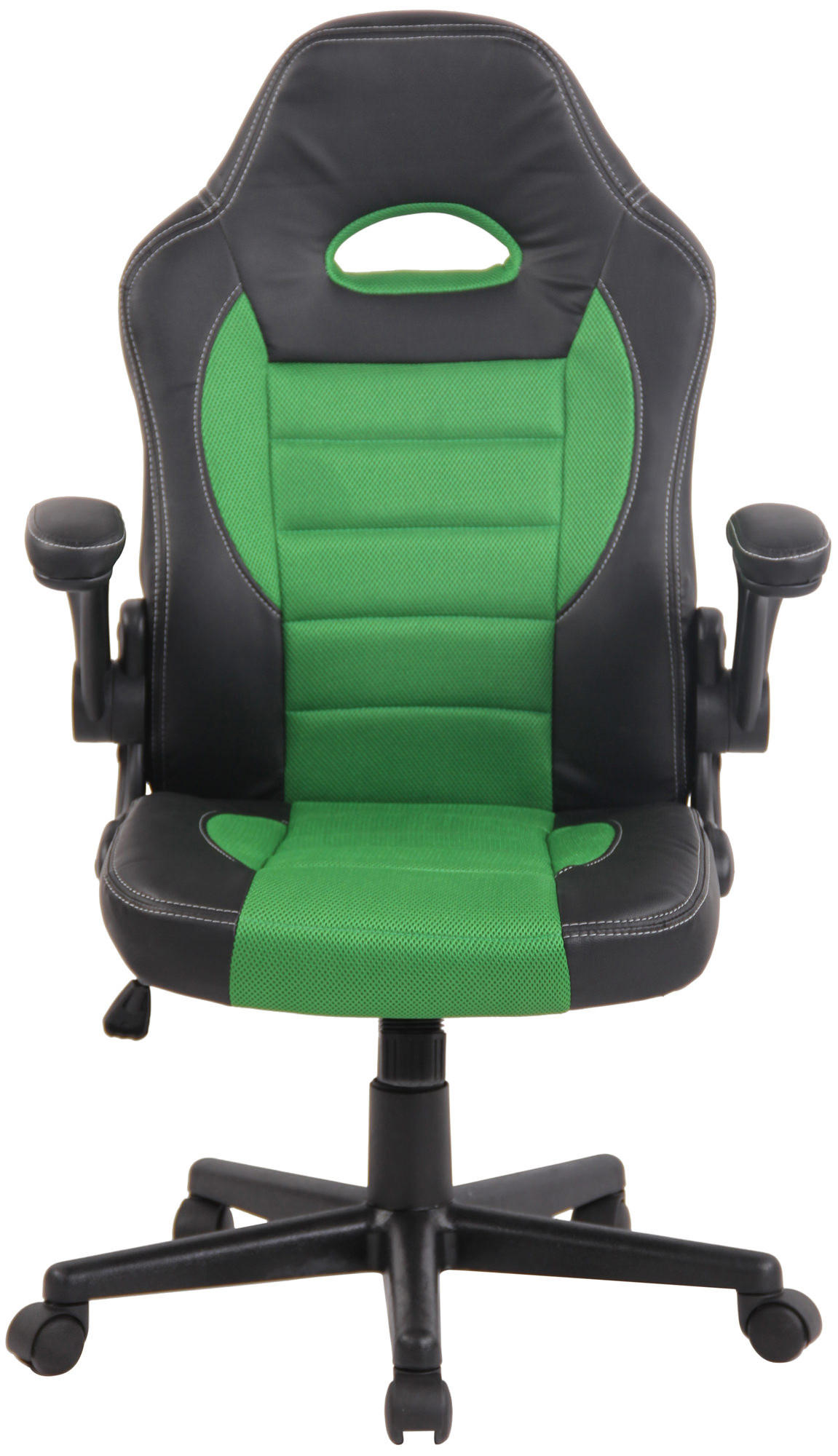 CHEFSESSEL Lederlook grün - Schwarz/Grün, Kunststoff/Textil (66/119/60cm) - CLP