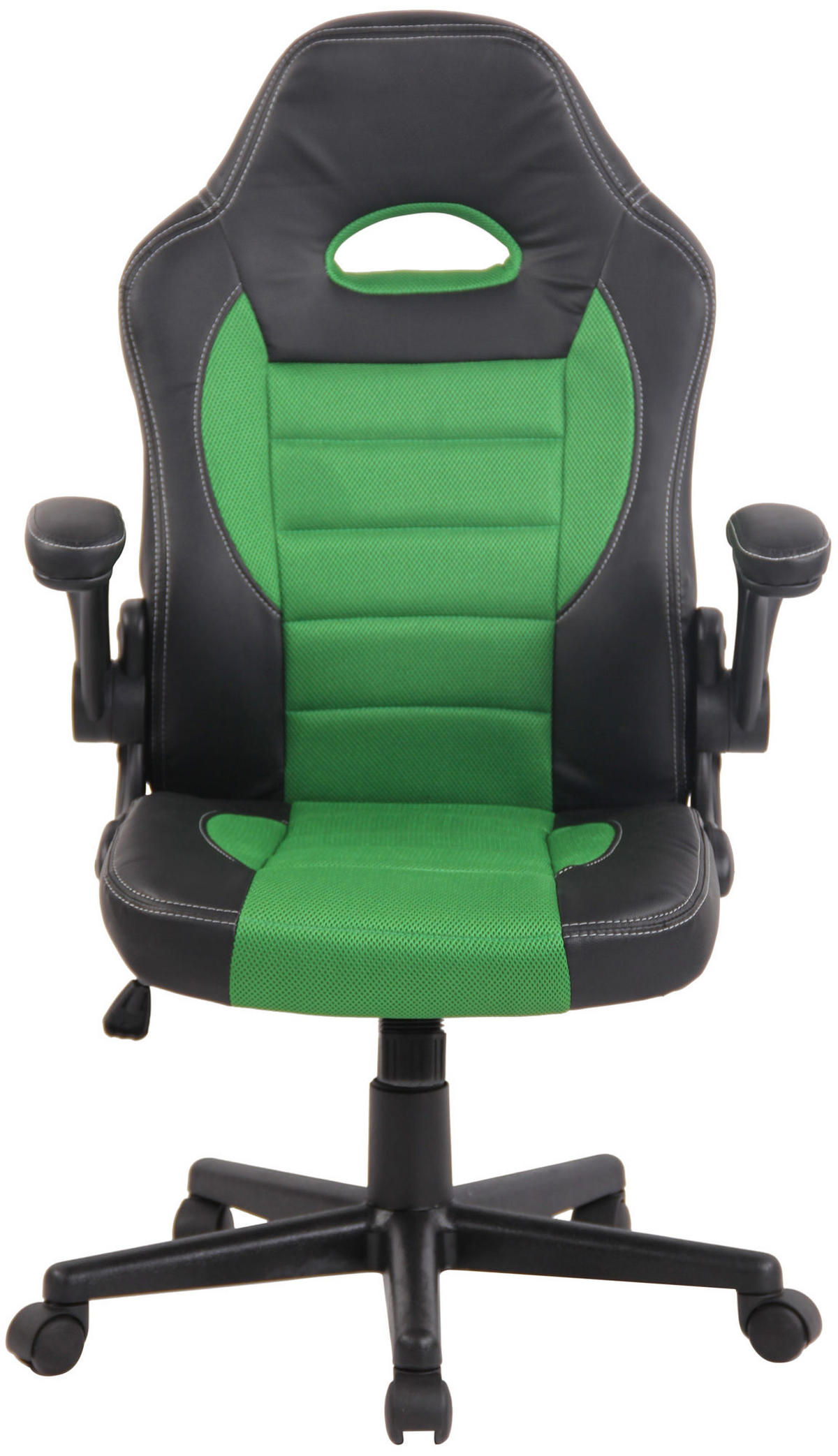 CHEFSESSEL Lederlook grün - Schwarz/Grün, Kunststoff/Textil (66/119/60cm) - CLP