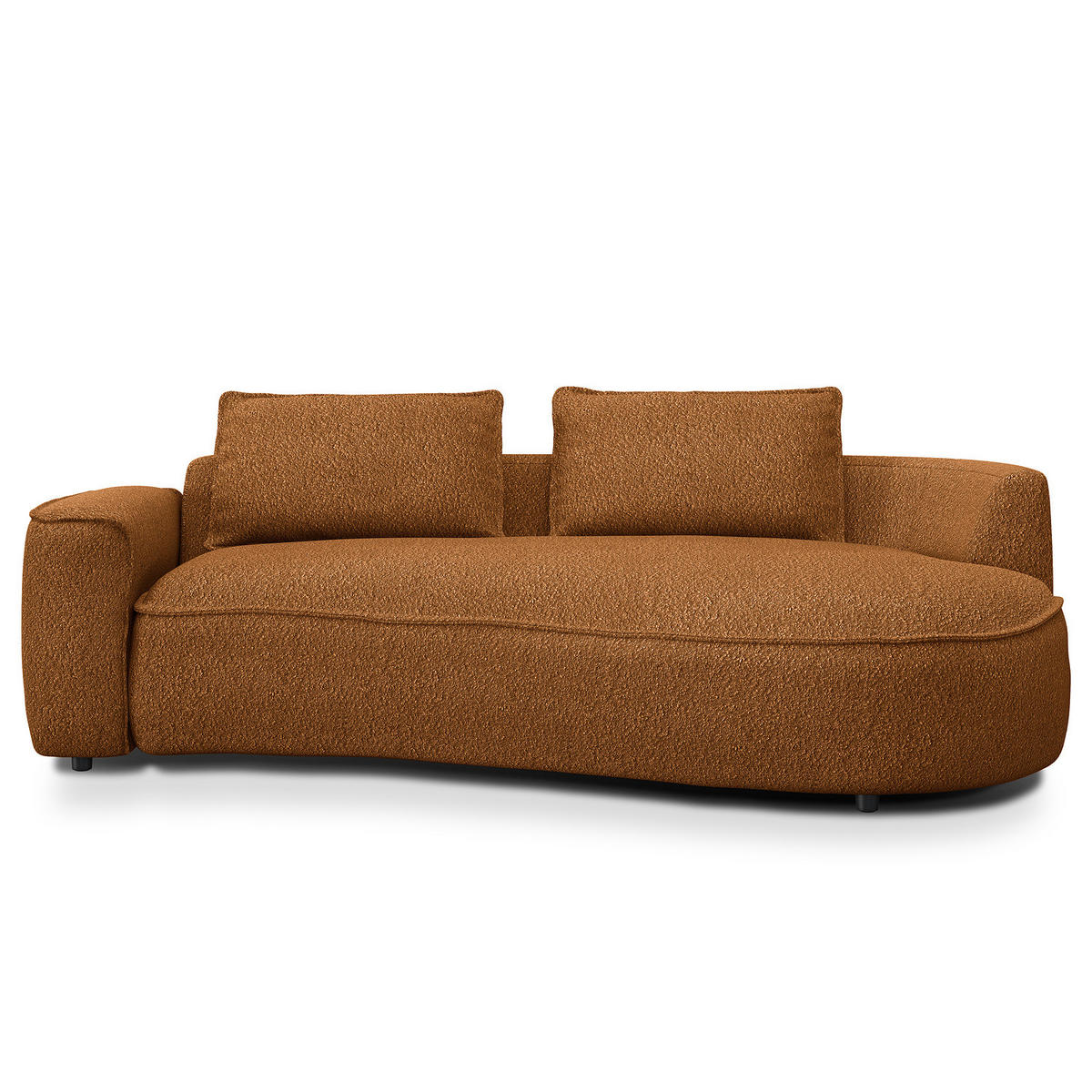 2,5-SITZER SOFA - Beige/Schwarz, Kunststoff/Textil (217/82/146cm) - home24