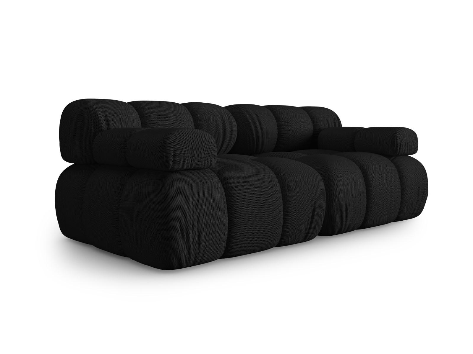 SOFA modular Bellis aus 3D-Stoff schwarz 2 Sitzplätze - Schwarz, Textil (94/70/188cm) - Micadoni