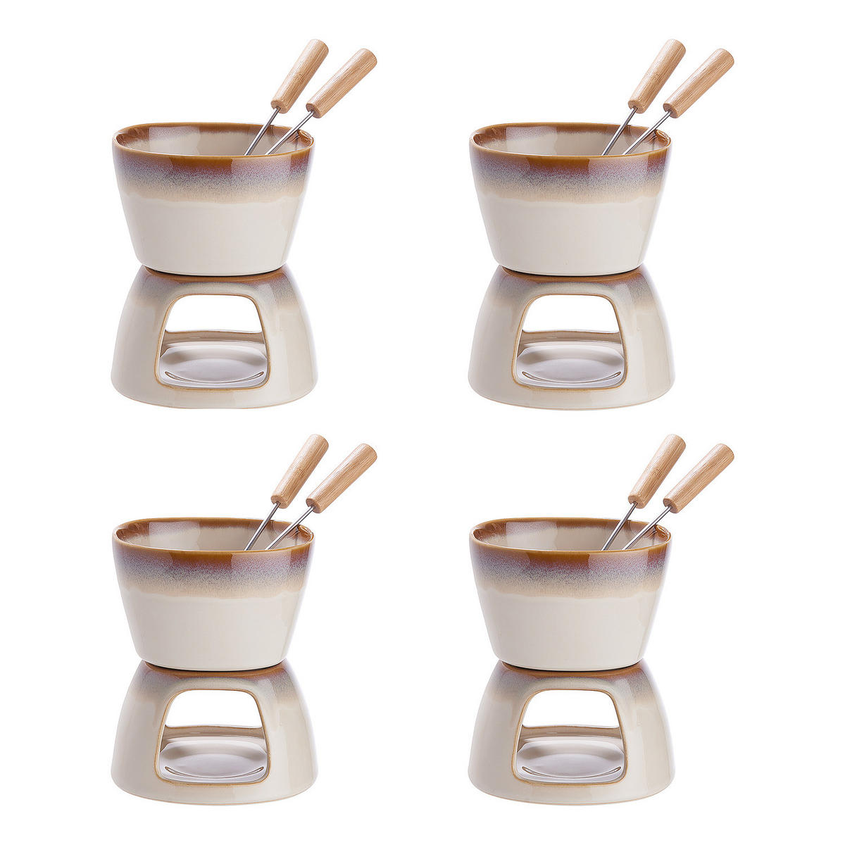 SCHOKOLADEN-FONDUE (4er Set) Au Chocolat - Beige, Keramik (11/133cm) - Butlers