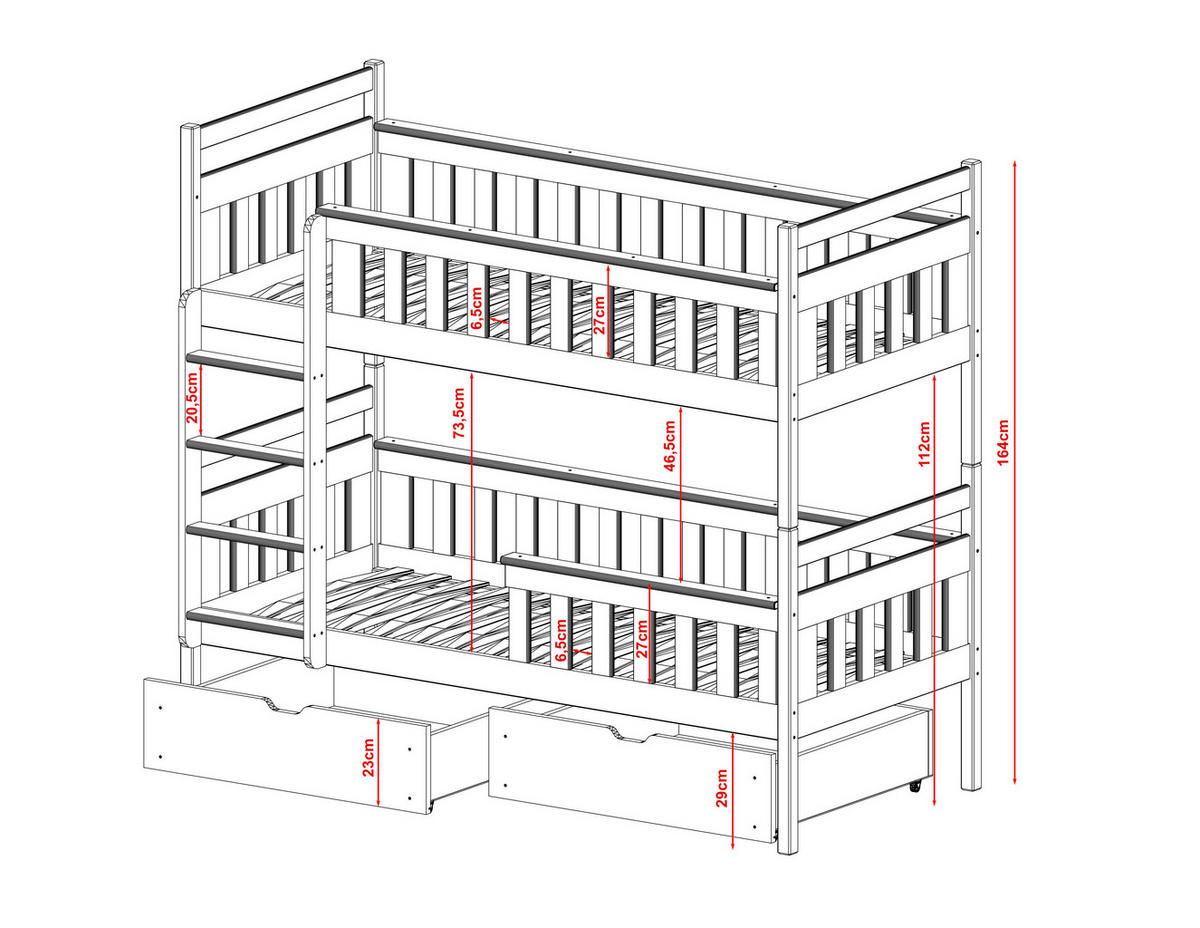 ETAGENBETT WEIß - Weiß, Holz (90/200cm) - FURNLUX