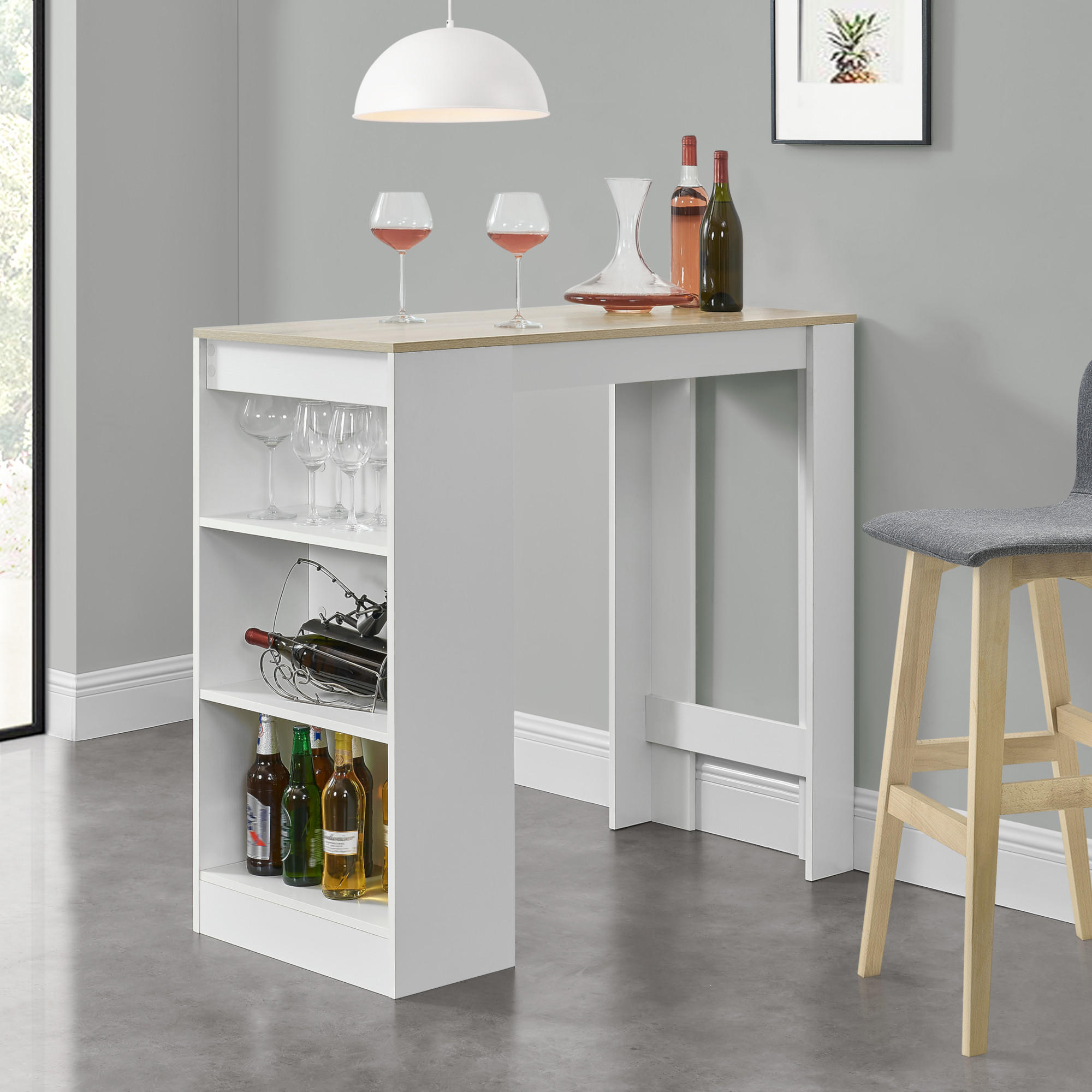 BARTISCH Kouvala - Beige, Holzwerkstoff (110/103/50cm) - [en.casa]