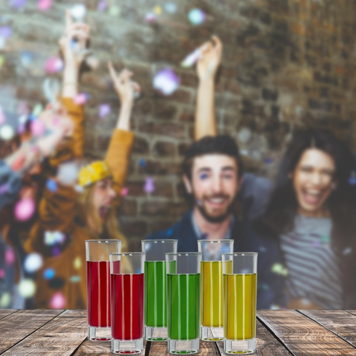 6XSCHNAPSGLAS - Transparent, Glas (0.06L) - Relaxdays