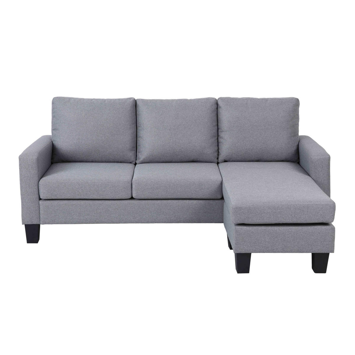 SOFA 3-Sitzer, Grau - Grau, Textil (128/85/192cm) - Oviala