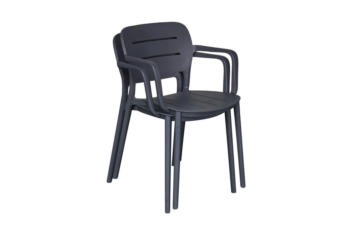 STAPELSTUHL Utah 56x53x79 cm, Kunststoff, Anthrazit - Anthrazit, Kunststoff (53/79/56cm) - dasmöbelwerk