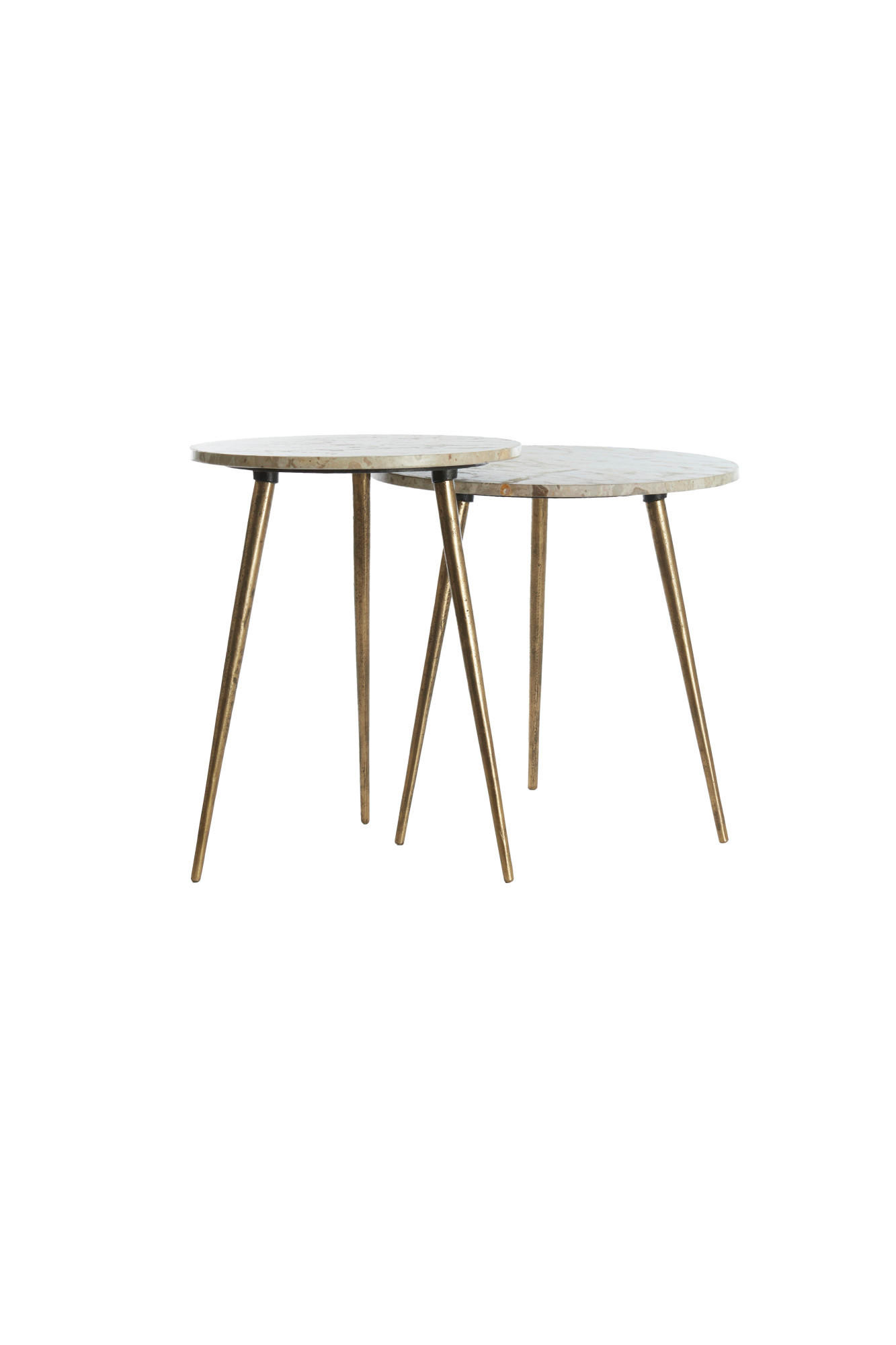 BEISTELLTISCH Zeca Grau Ø48/53 cm 2er-Set - Grau, Metall (48/48/53cm) - Light & Living