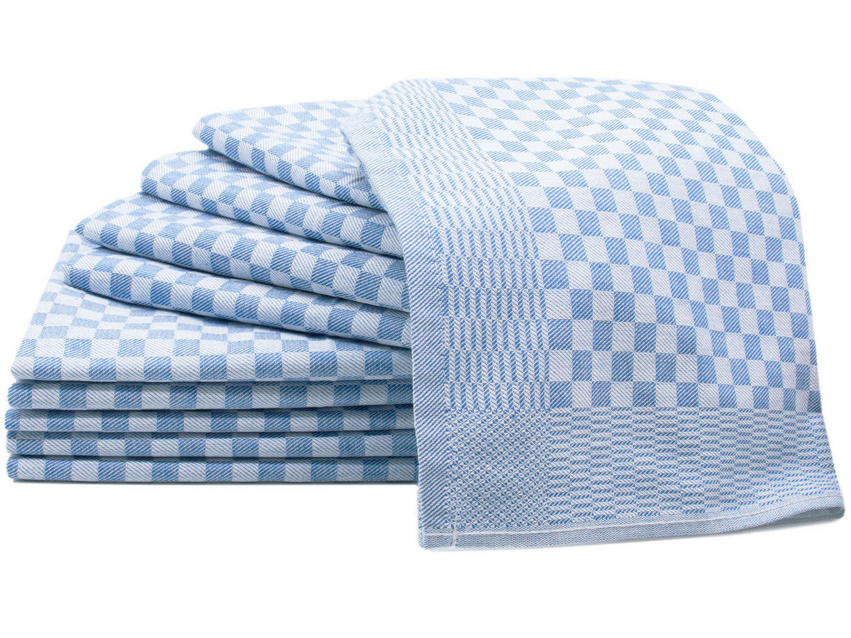 GESCHIRRTÜCHER, 10er-Set, 46x90 cm, 100% Baumwolle, Blau - Blau, Textil (46/90cm) - Zollner