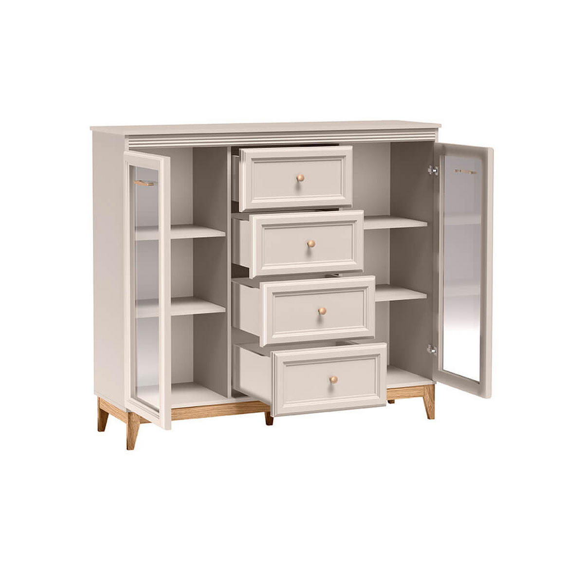 VITRINE Windsor 7 Kashmir - Kaschmir, Holzwerkstoff (141.5/125.5/40.5cm)