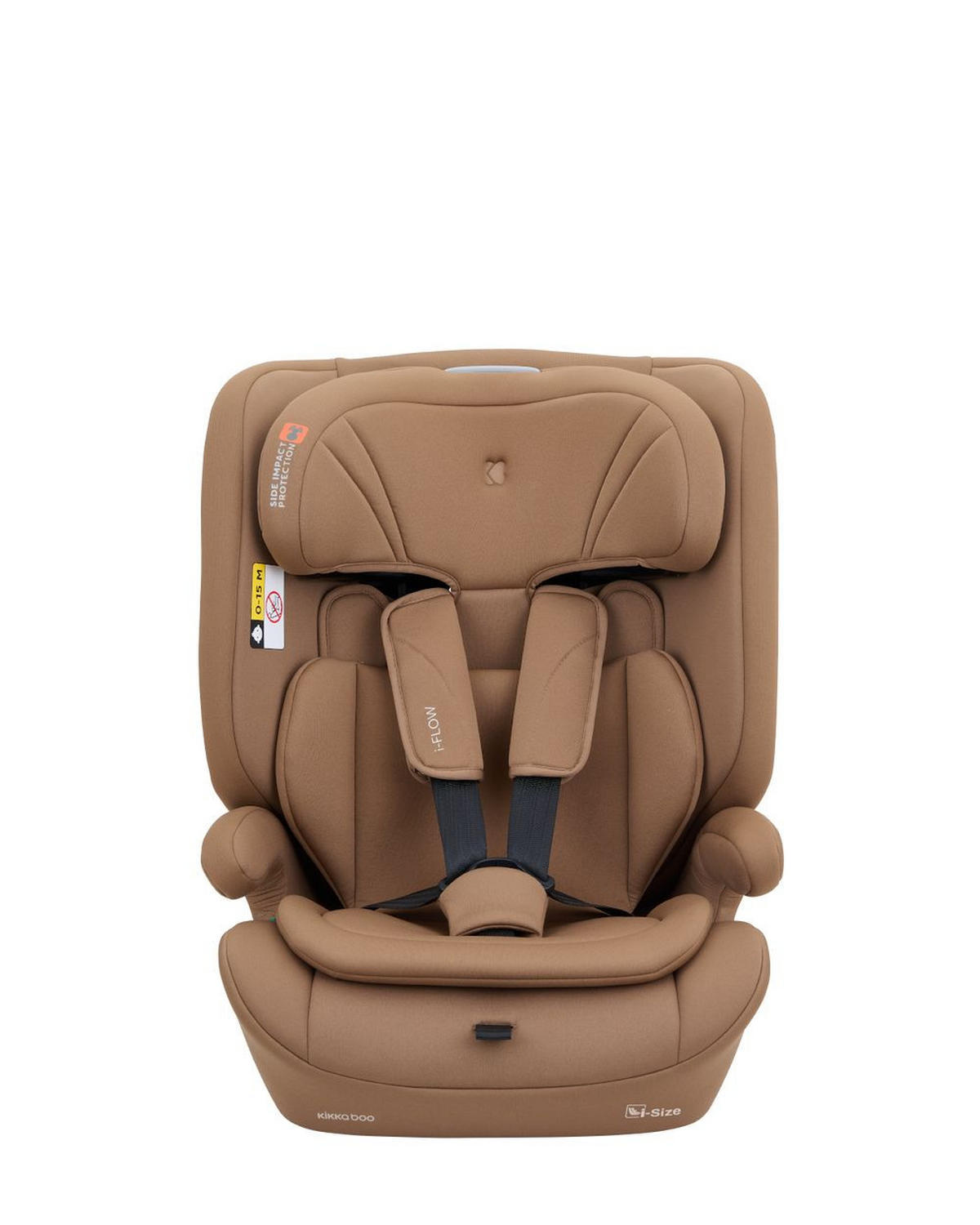 KINDERSITZ i-Flow (76-150cm) braun i-Size, verstellbare Kopfstütze, 5-Punkt-Gurt, Polyester, Seitenschutz - Braun, Kunststoff (29/59/49cm) - Kikka boo