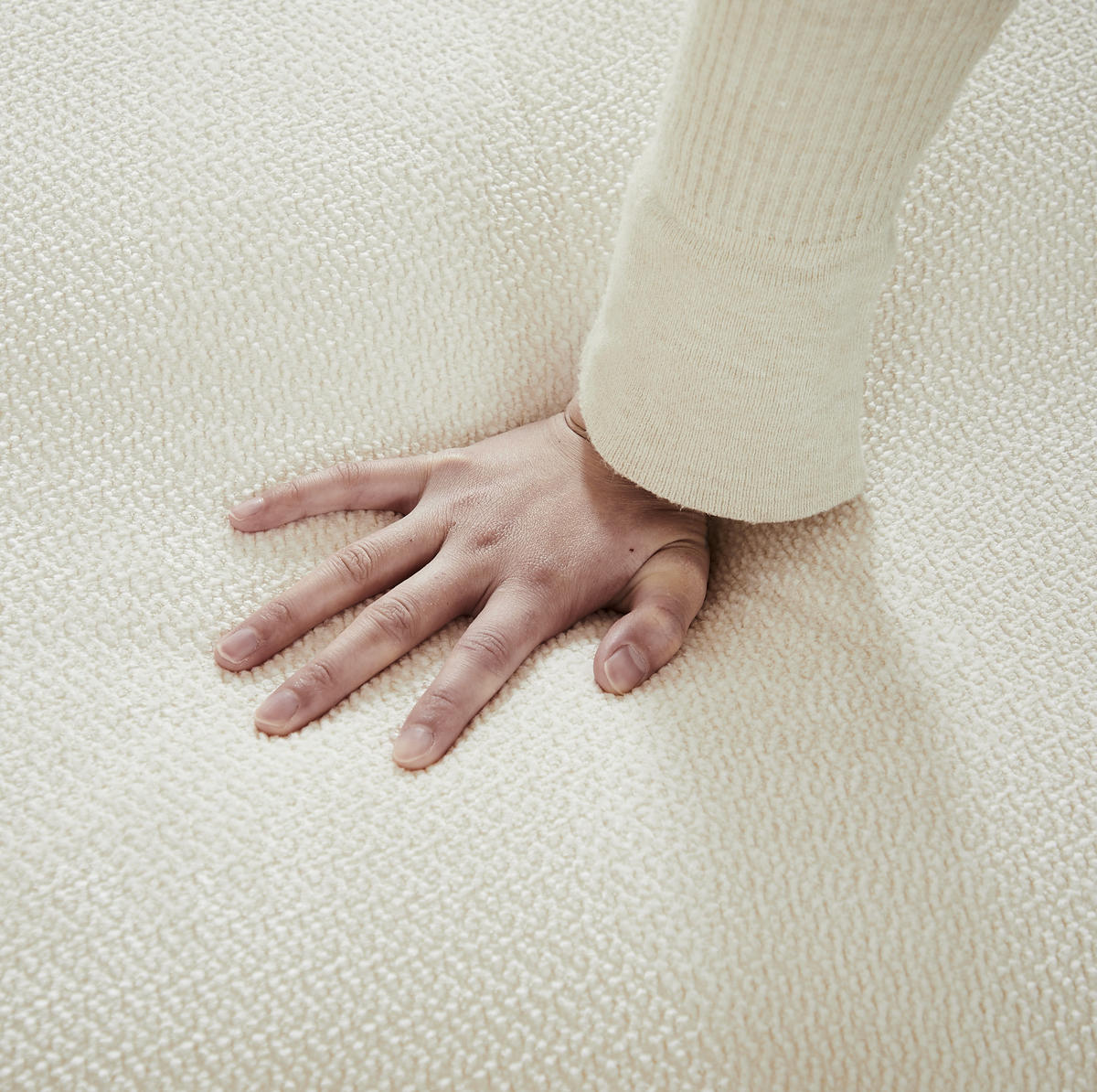 SOFA Zweisitzer modular 224 x 104 cm Chenille Beige - Weiß, Holzwerkstoff (104/66/224cm) - Meubliv