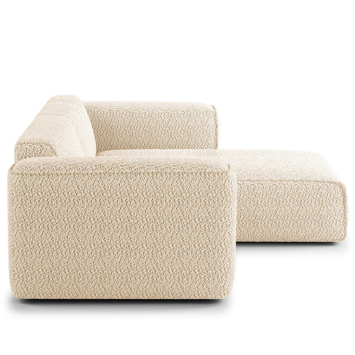 1,5-SITZER ECKSOFA mit Longchair - Beige/Schwarz, Kunststoff/Textil (260/173cm) - home24