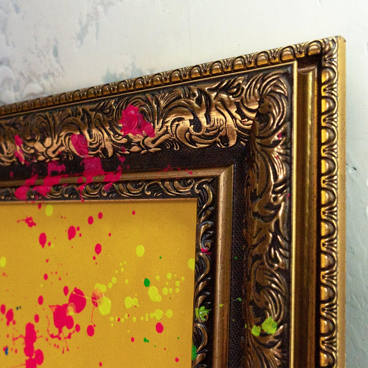 GEMÄLDE Madame Schattenfugenrahmen Gold 140x70 cm - Goldfarben, Holz (140/70cm) - YS-art gallery