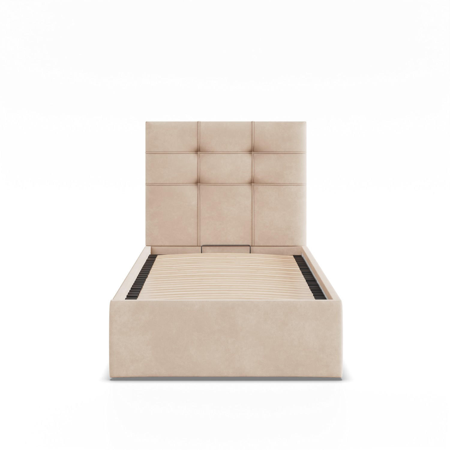 POLSTERBETT MIT KOPFTEIL 90x200 mit Bettkasten SORIA, Beige - Creme, Textil (90/200cm) - Mebligo