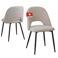 ESSZIMMERSTUHL SILVI Cord 2er Set Beige - Beige, Metall (48/81/53cm) - Albatros