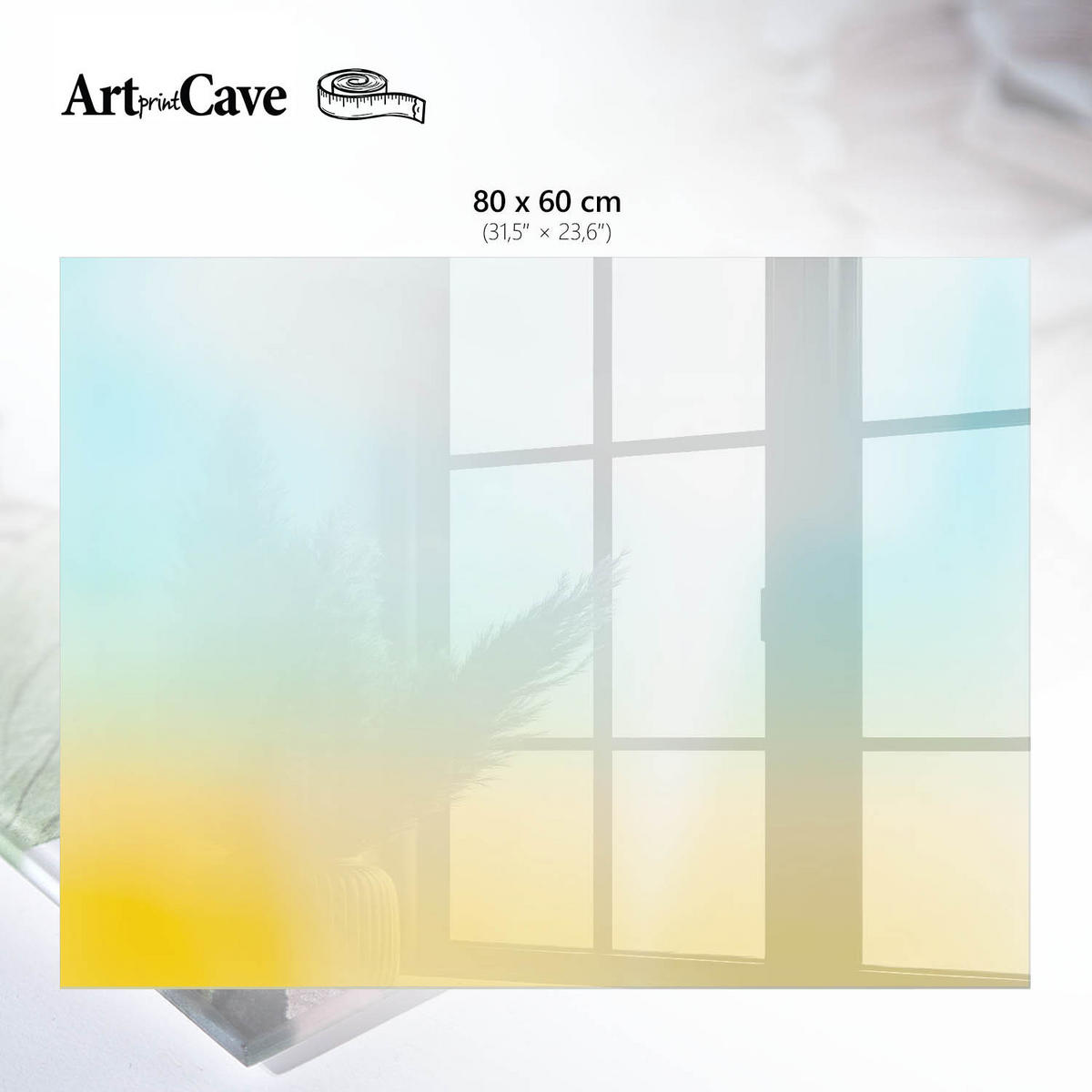 GLASPLATTE 80x60 cm – Farbverlauf - Creme, Glas (0.4/80/60cm) - ArtPrintCave