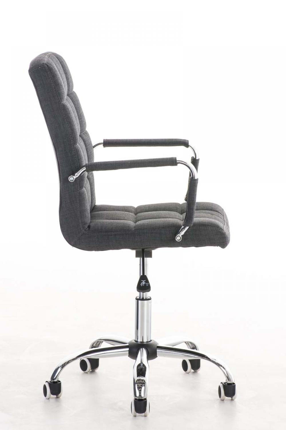 DREHSTUHL Stoff grau - Chromfarben/Grau, Textil/Metall (54/92/59cm) - CLP