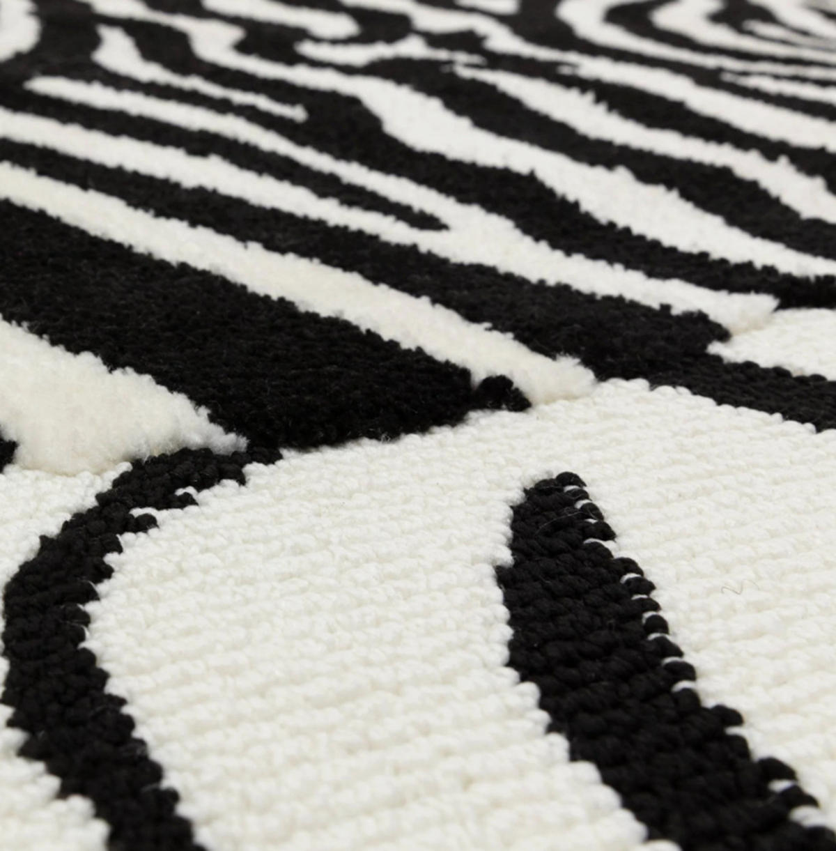 TEPPICH modern Flachgewebe ZEBRINE Schwarz 160 x 230 cm - Schwarz, Textil (160/230cm) - Novatrend