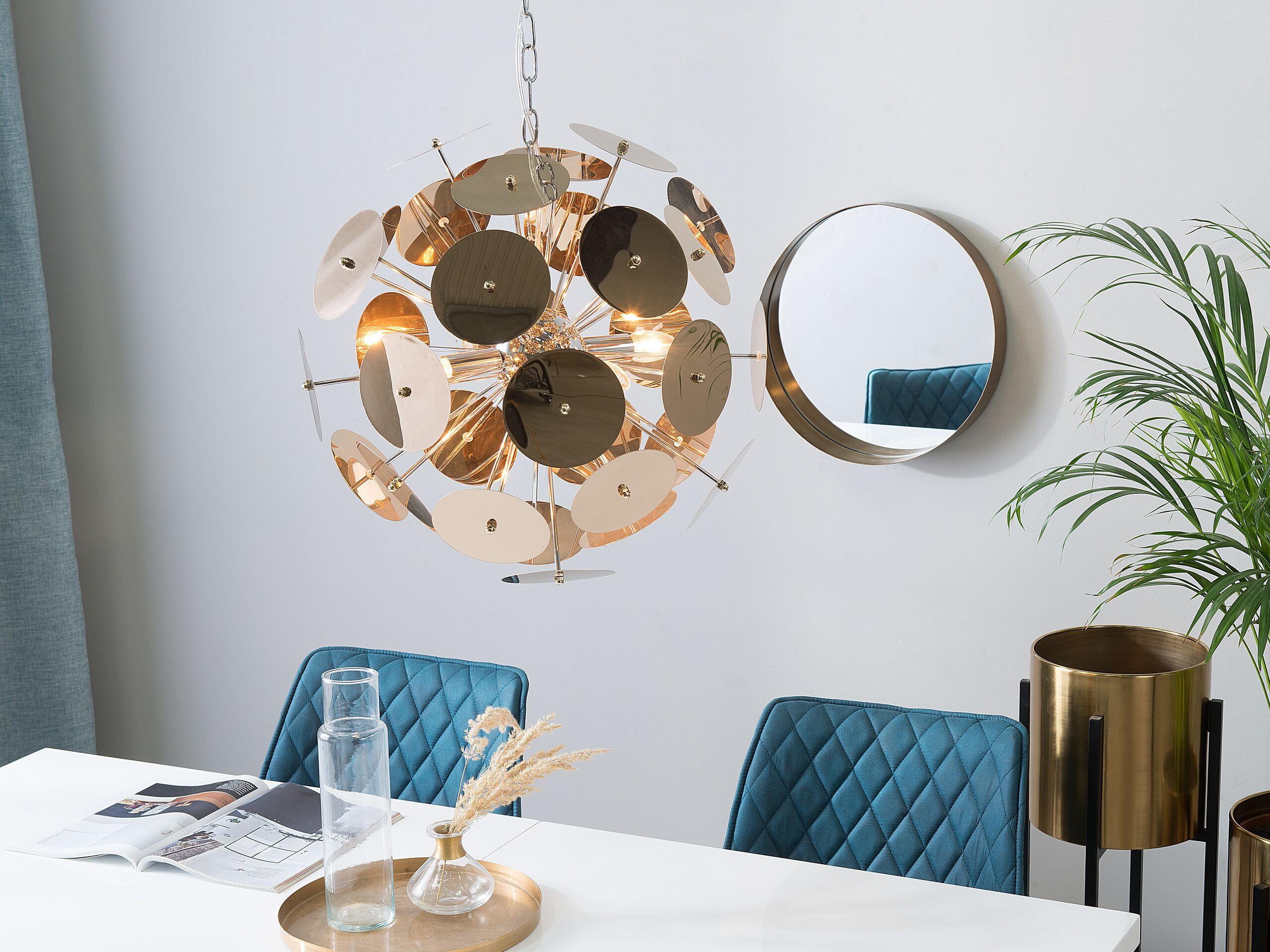 HÄNGELEUCHTE Zambezi 50/50/158 cm - Kupferfarben, Metall (50/50/158cm) - Beliani