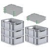 EUROBOX 5x Nextgen Economy Mit Auflagedeckel Grau/Grün Griffe Offen 16 Liter - Grün, Kunststoff (30/17/40cm) - PROREGAL