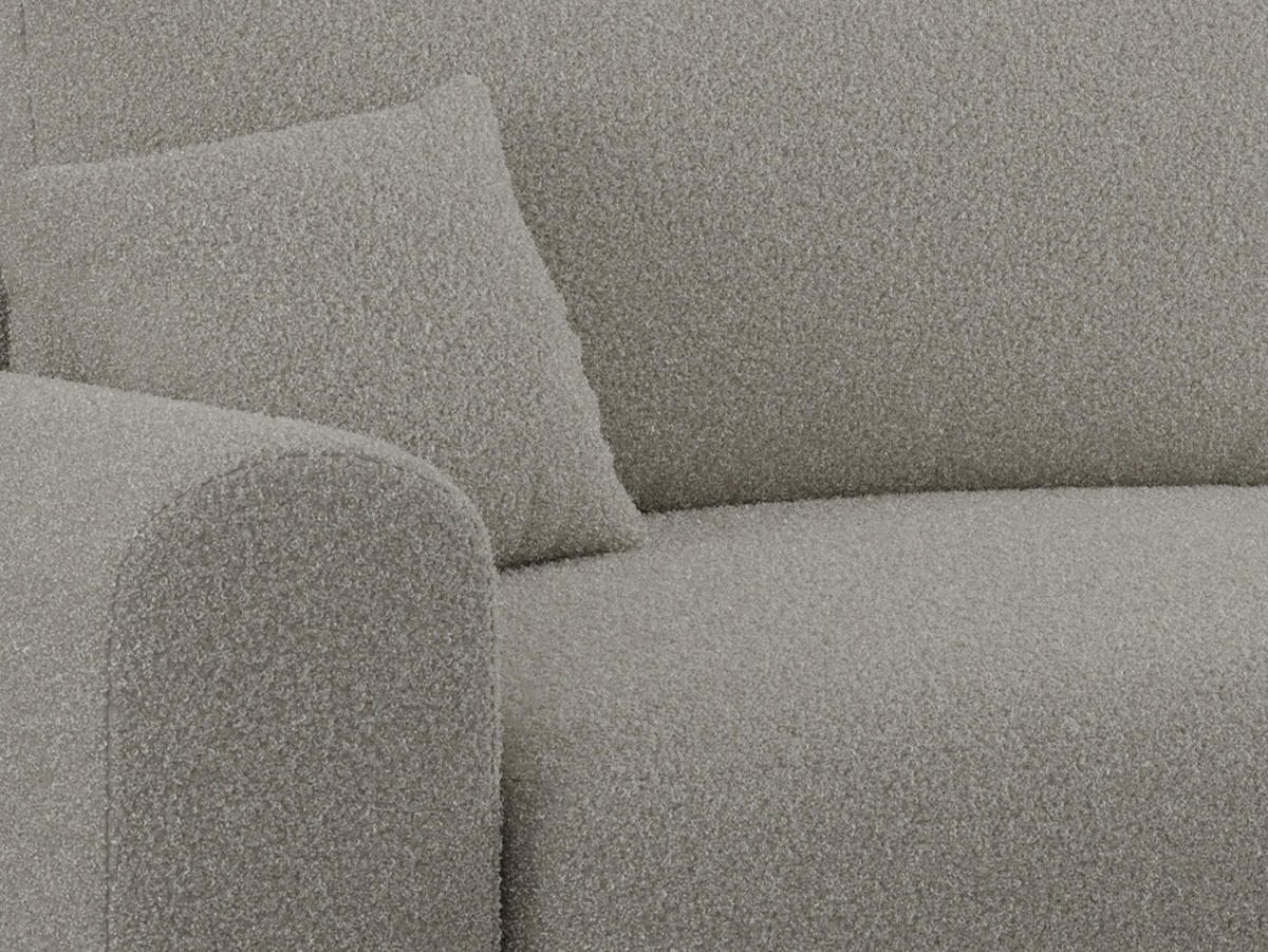 ECKSOFA NELSON Grau Boucle - Schwarz/Grau, Kunststoff/Textil (274/152cm) - MKS