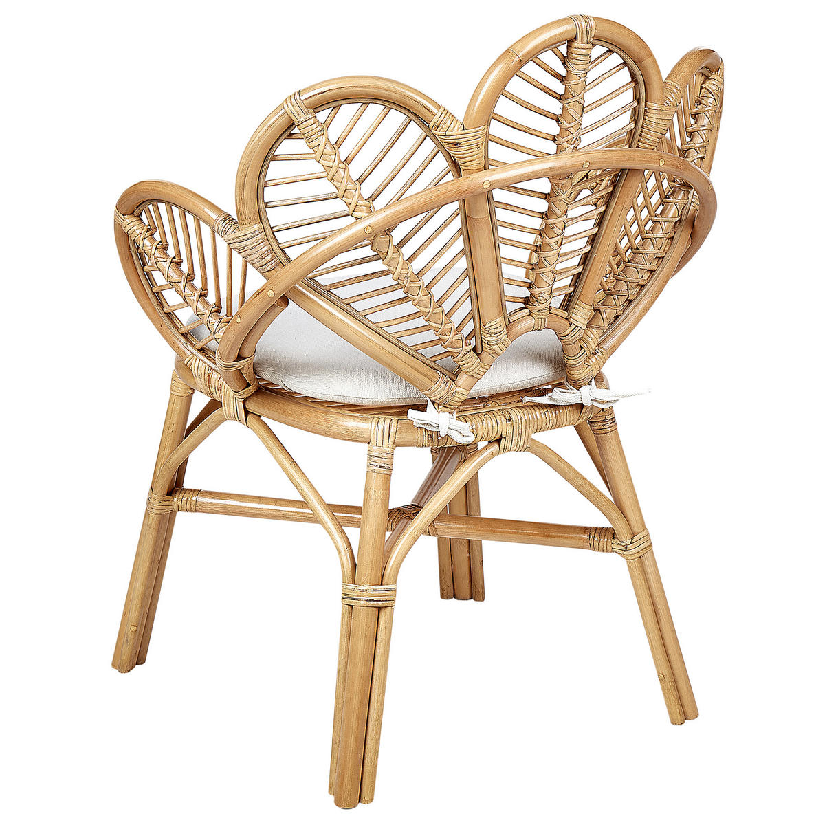 RATTANSTUHL natürlich Pfauform Florentine II - Naturfarben, Naturmaterialien (74/88/61cm) - Beliani