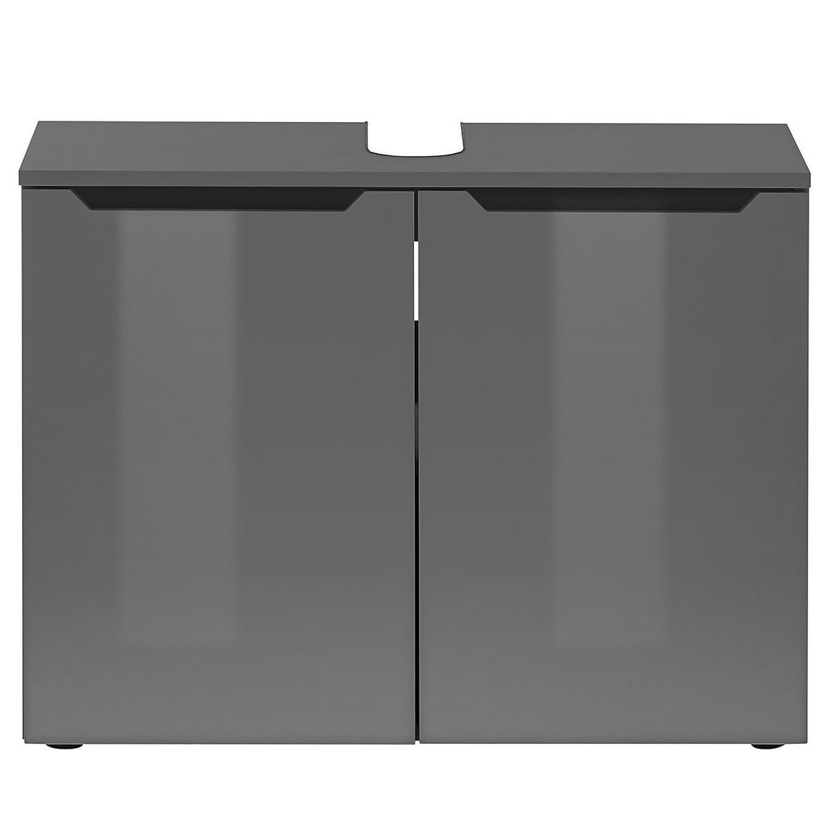 WASCHBECKENUNTERSCHRANK - Anthrazit, Holzwerkstoff (80/62/35cm) - home24