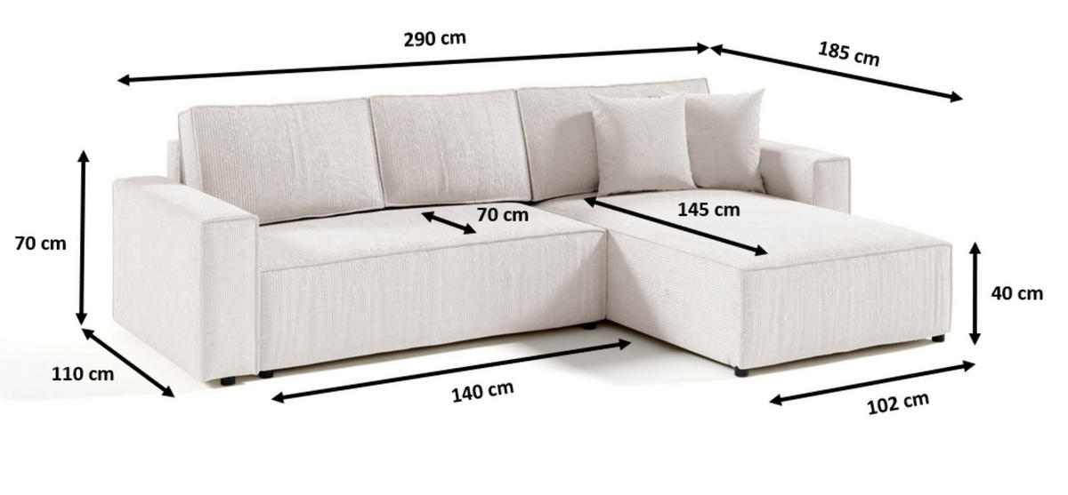 ECKSOFA mit Schlaffunktion Grüne - Grün, Textil (294/185cm) - Furnisell