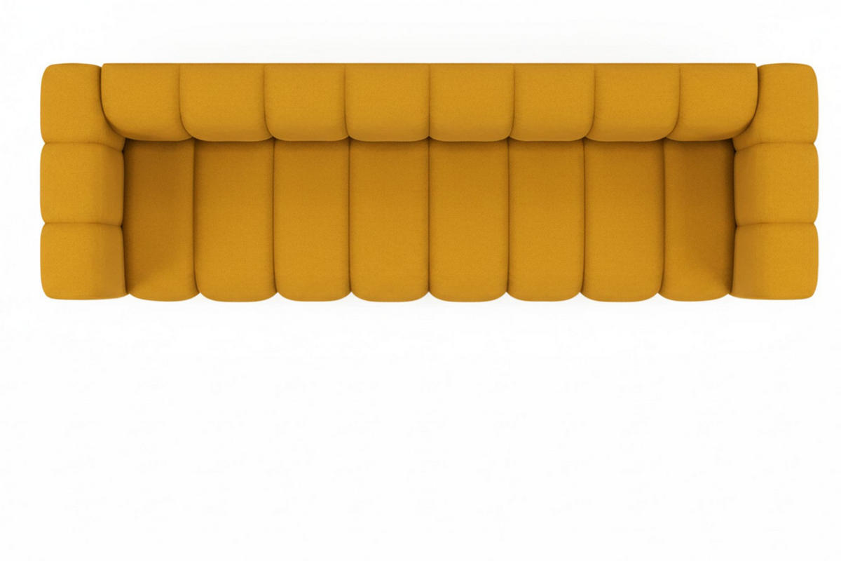 COUCH, Viersitzer-Sofa Grand, Veloursstoff Salvador, Gelb - Gelb, Holz (290/70/93cm) - Kaiser Möbel