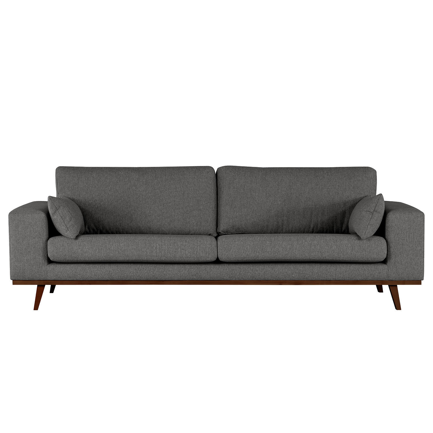 3-SITZER SOFA - Dunkelgrau/Buchefarben, Textil (237/81/88cm) - home24