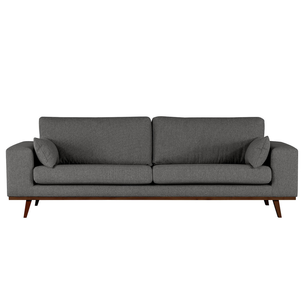 3-SITZER SOFA - Dunkelgrau/Buchefarben, Textil (237/81/88cm) - home24