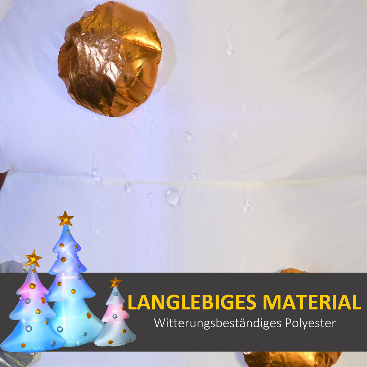AUFBLASBARER Weihnachtsbaum, Polyester-Stoff, Mehrfarbig - Multicolor, Kunststoff (77/210/239cm) - HOMCOM