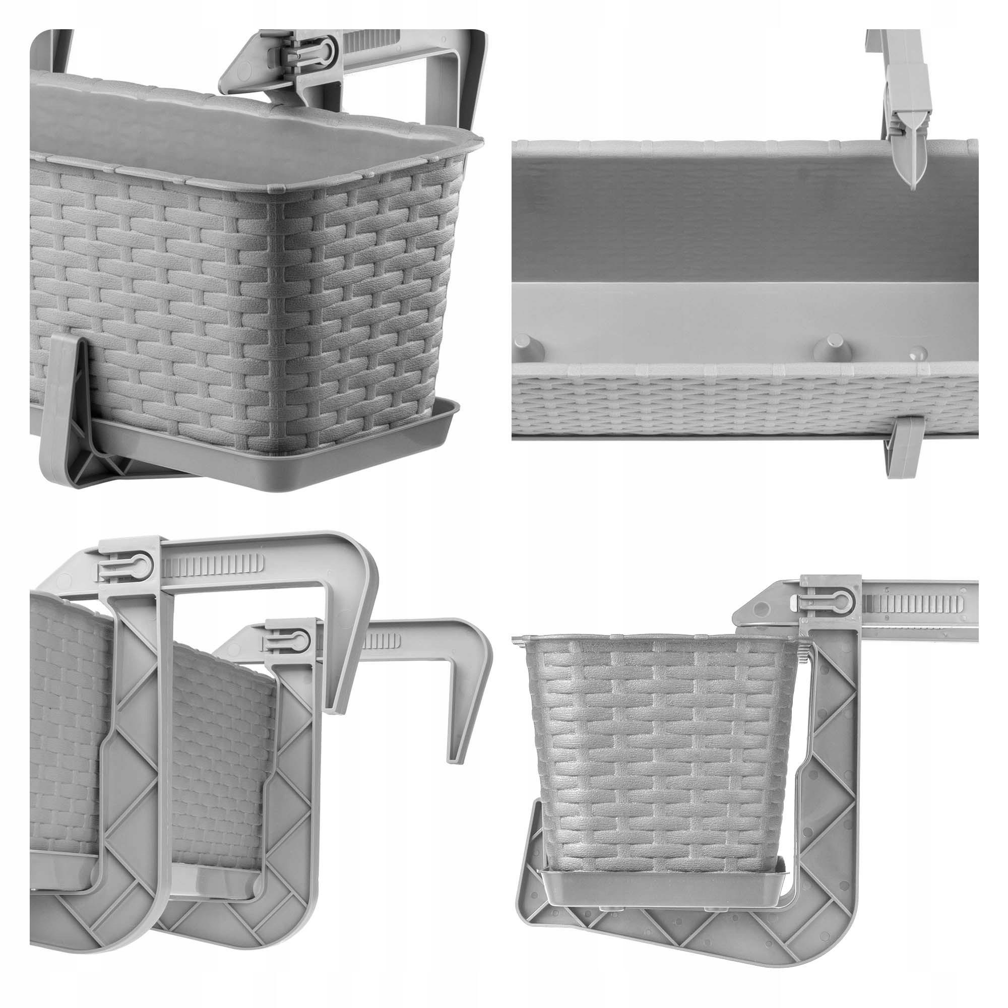 Thumbnail - Kadax Balkonkasten, Grau, Kunststoff, 17x60 cm, Dekoration, Blumen & Zubehör, Übertöpfe