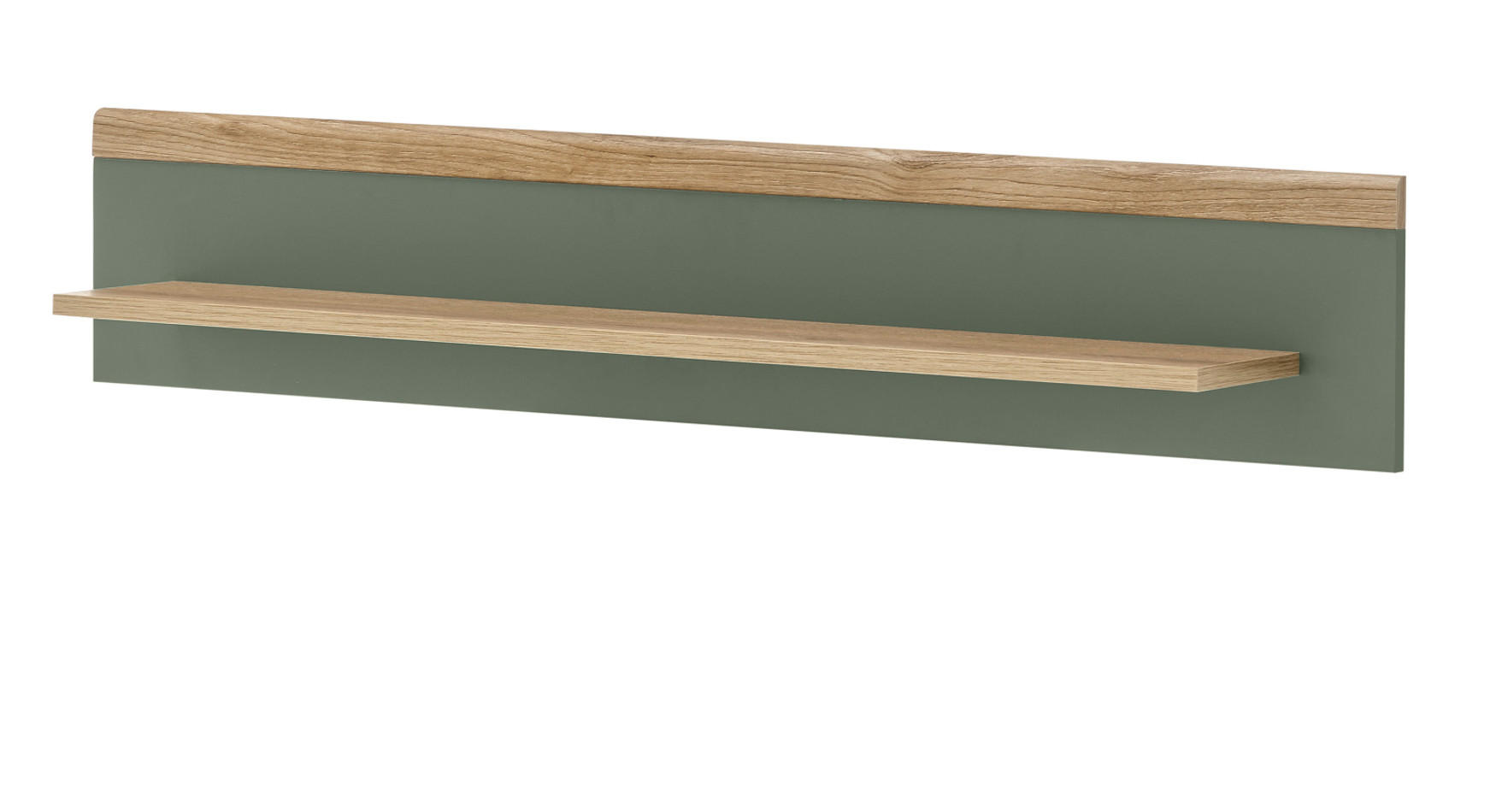 WANDBOARD Salbei, Evoke Eiche, Wandregal 107 cm skandinavisches Design - Eichefarben/Salbeigrün, Holzwerkstoff (107/20/19cm) - Furn.Design