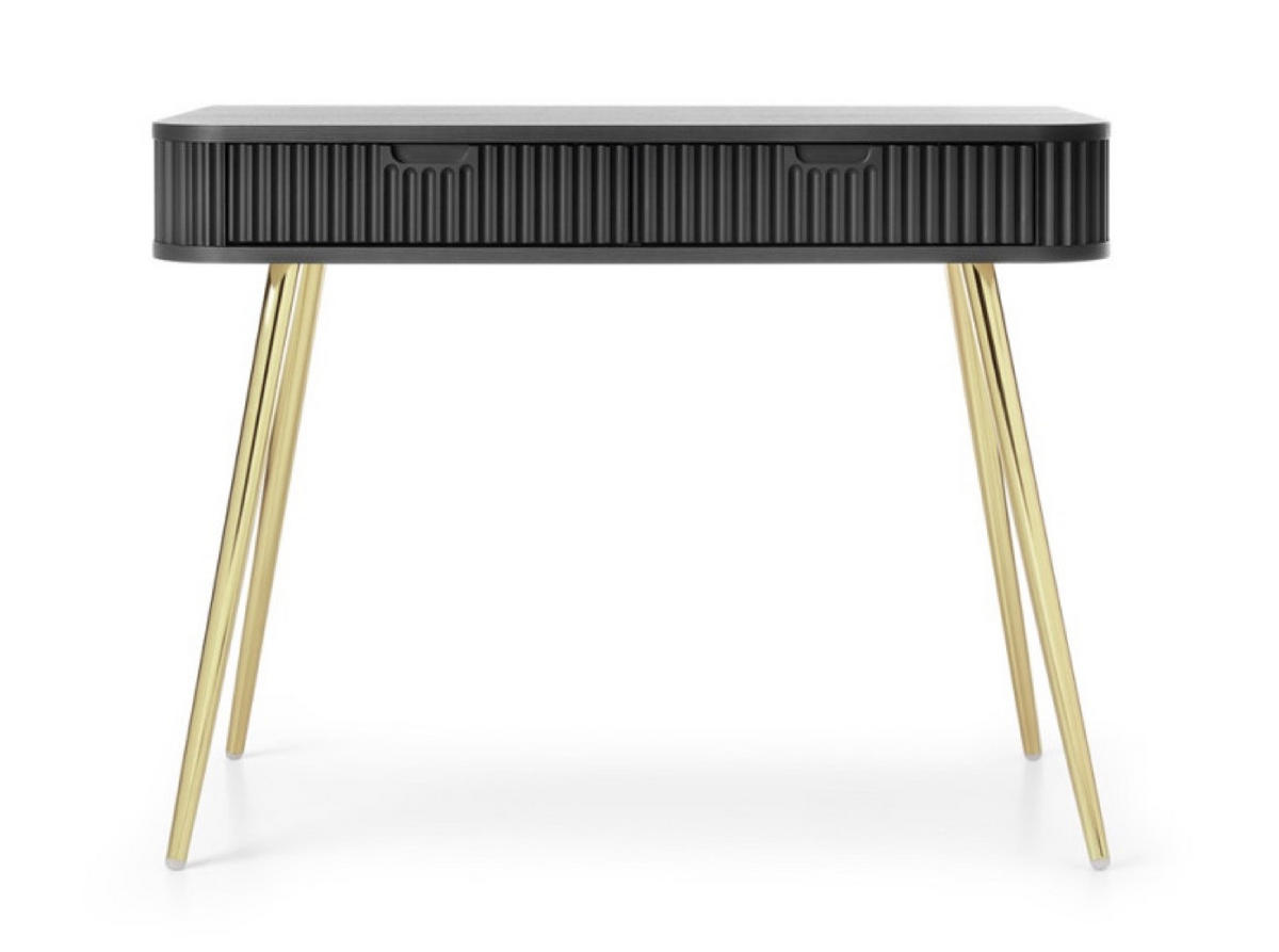KONSOLENTISCH Schwarz ZOJA Gefräst Mit Metallgestell - Schwarz, Holzwerkstoff (49/49/80cm) - Sepro Meble