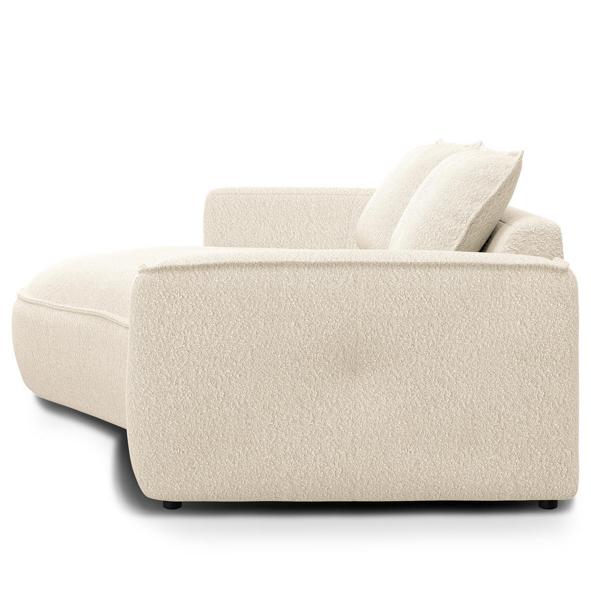 2,5-SITZER SOFA - Creme/Schwarz, Kunststoff/Textil (217/82/146cm) - home24